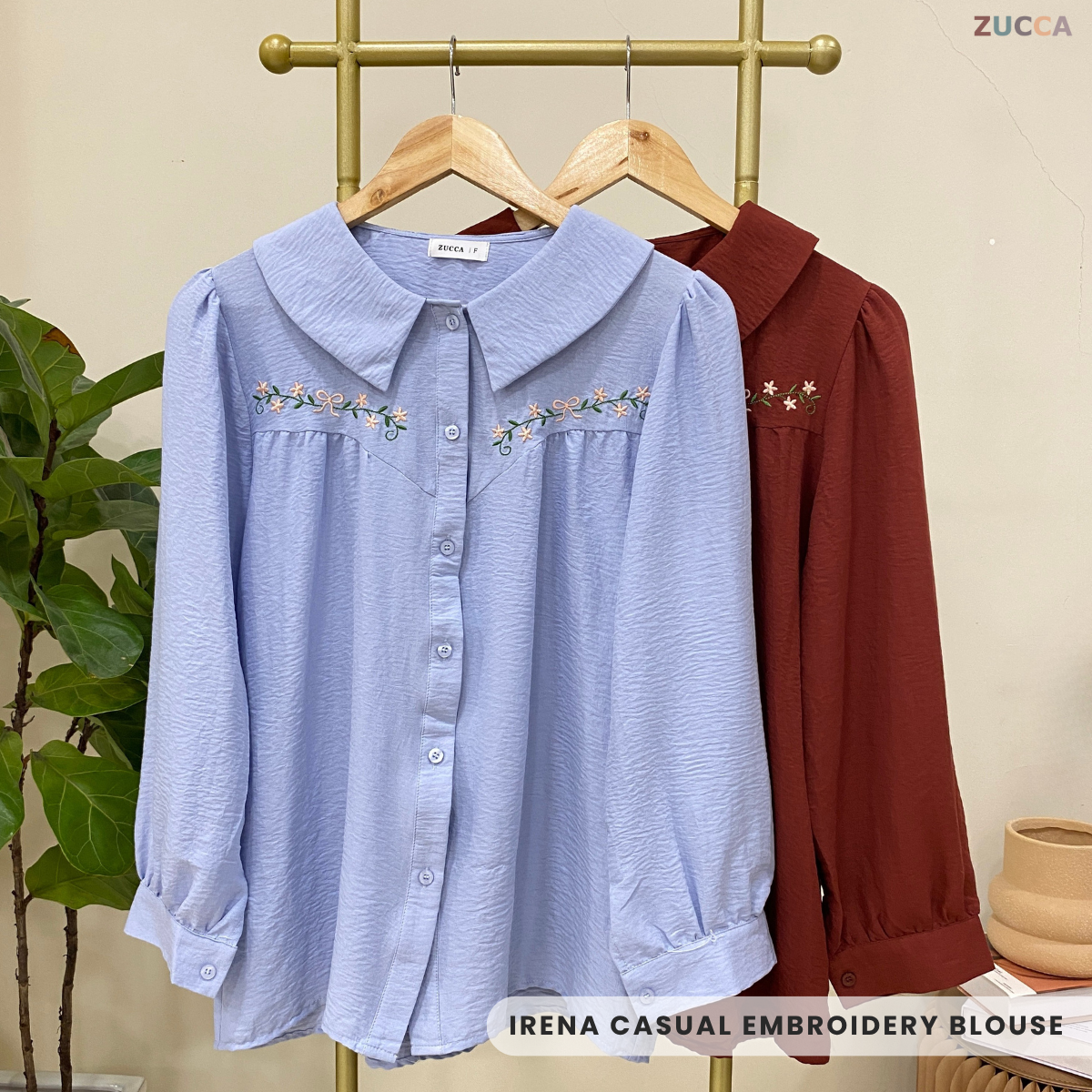 ZUCCA IRENA CASUAL EMBROIDERY BLOUSE - DM209