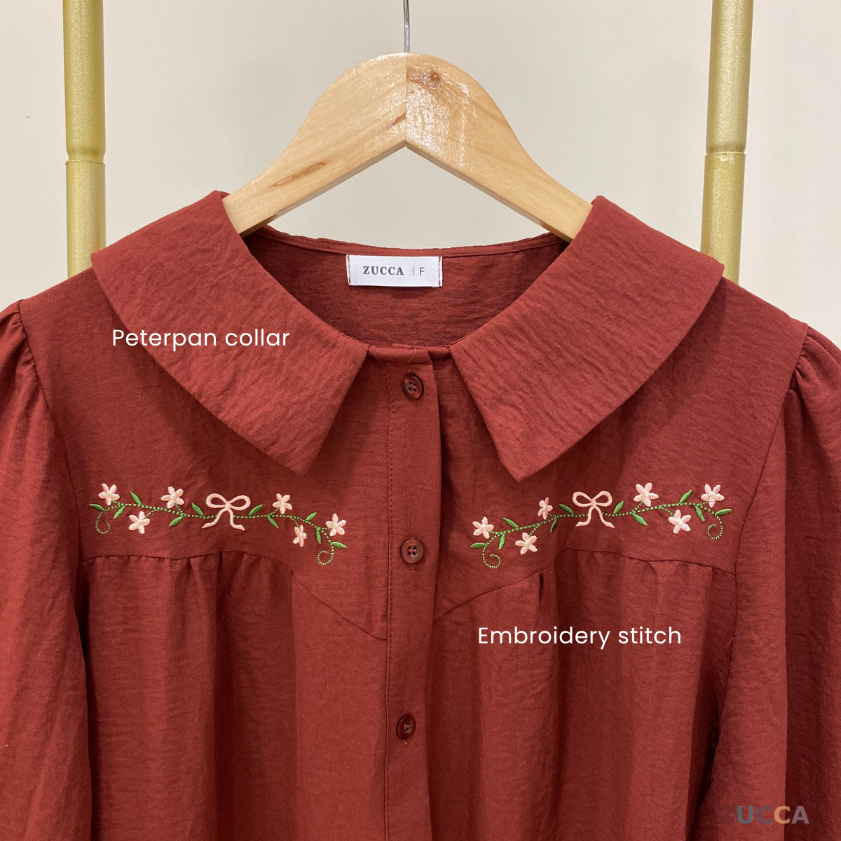 ZUCCA IRENA CASUAL EMBROIDERY BLOUSE - DM209