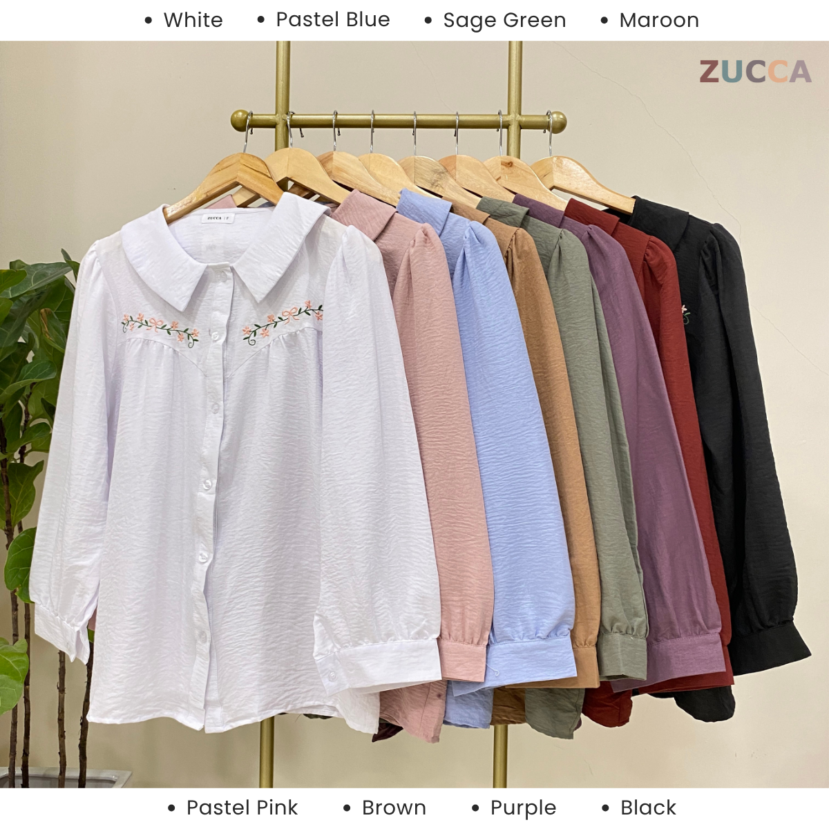 ZUCCA IRENA CASUAL EMBROIDERY BLOUSE - DM209