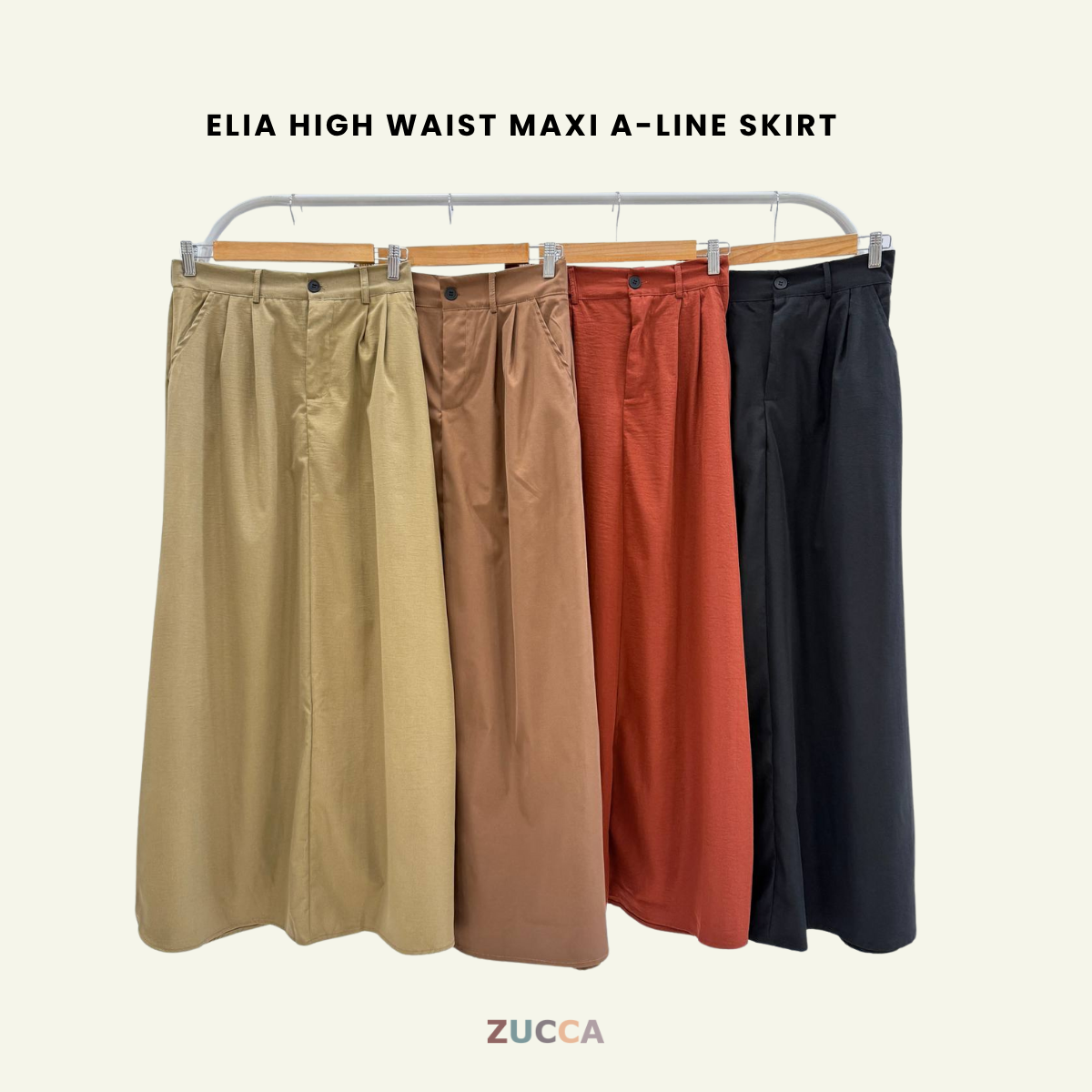 ZUCCA ELIA HIGH WAIST MAXI A-LINE SKIRT - DM223