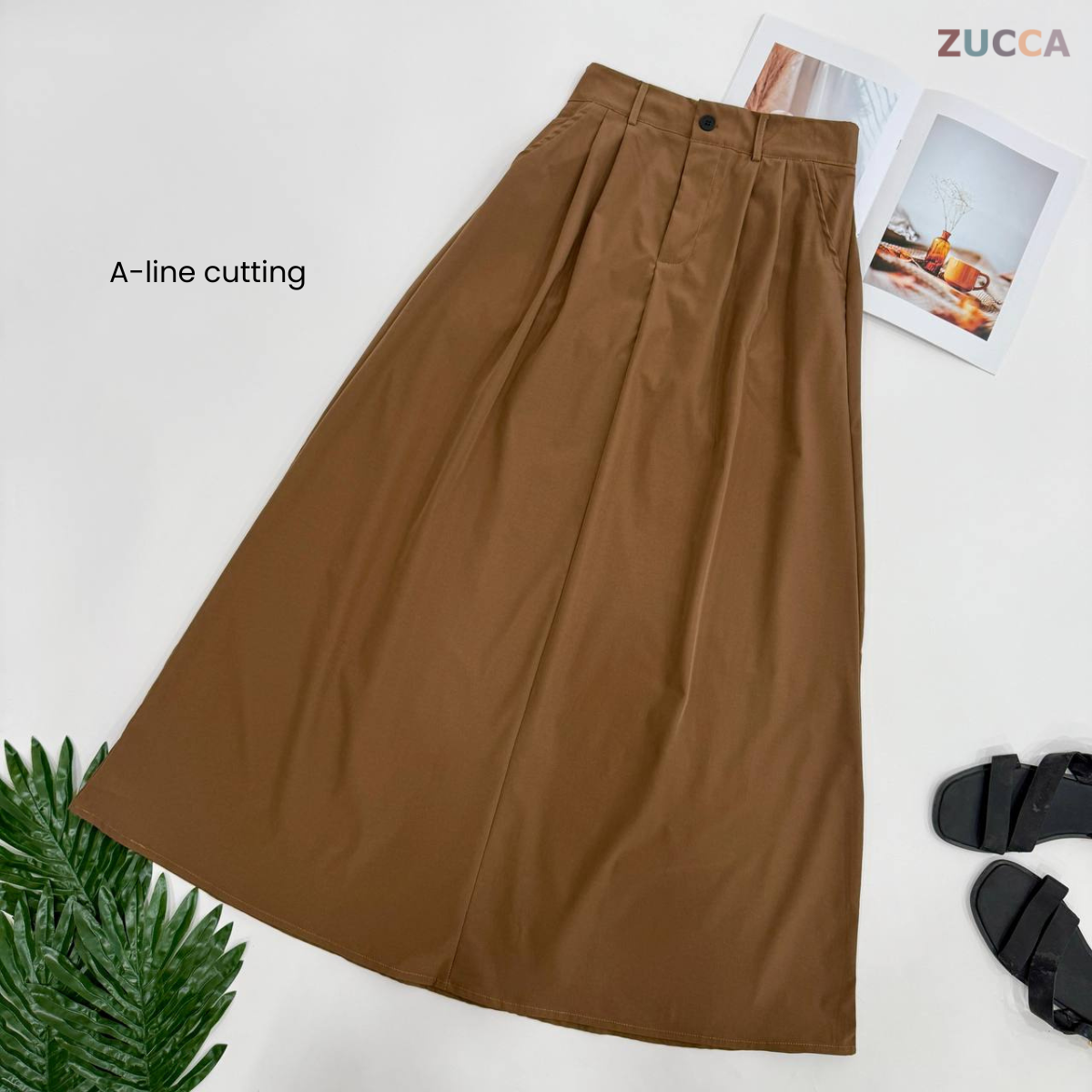 ZUCCA ELIA HIGH WAIST MAXI A-LINE SKIRT - DM223