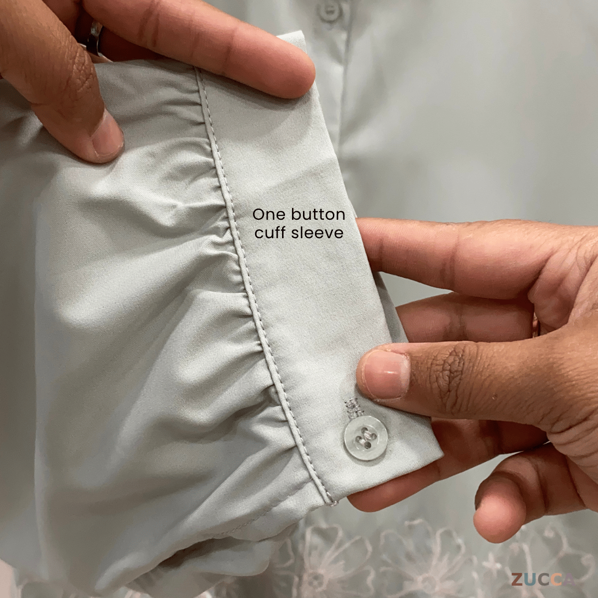 ZUCCA RUNI FLOWER EMBROIDERY WITH FULL BUTTON BLOUSE - DM231