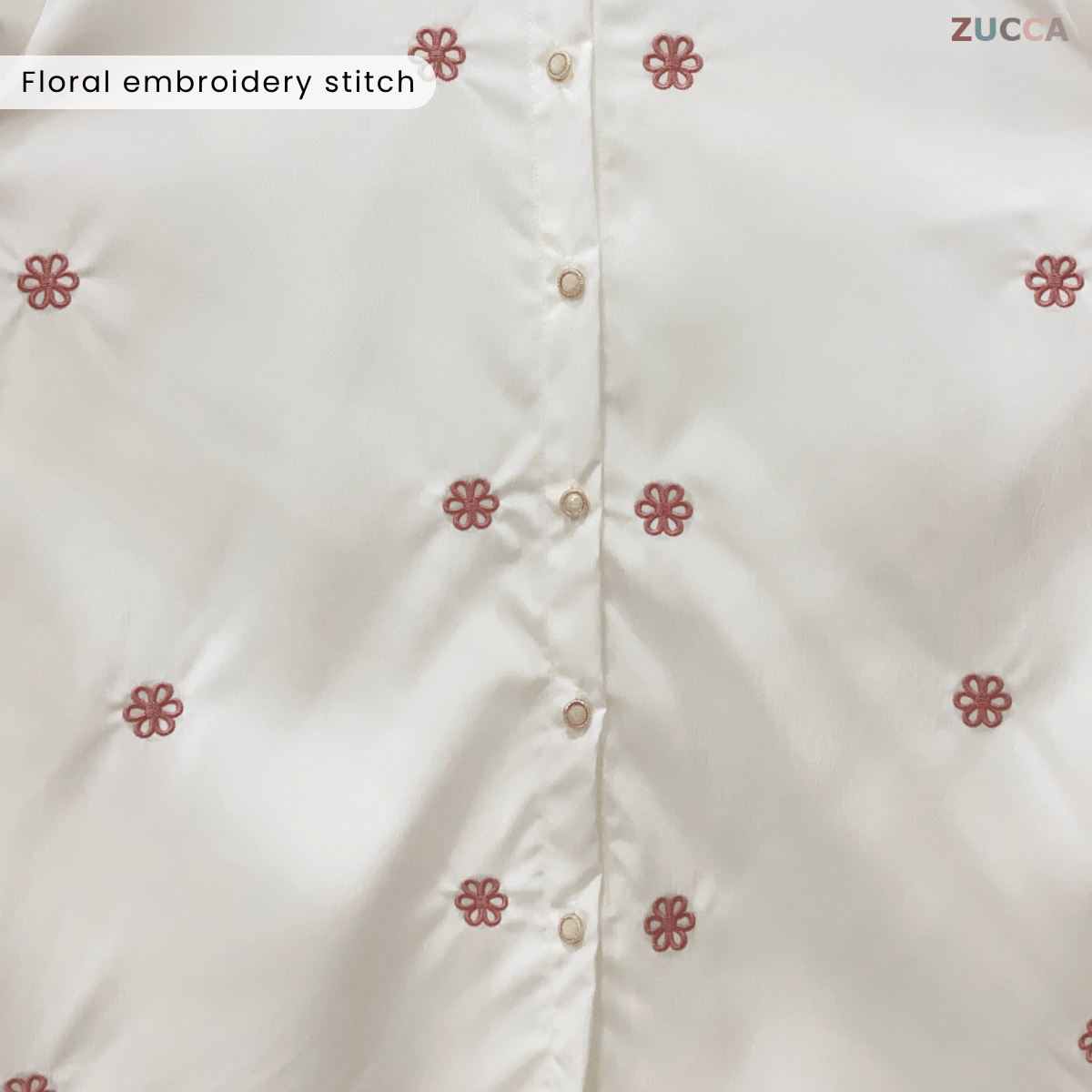 ZUCCA DILLA KEMEJA BERBUTANG PENUH DENGAN SULAMAN - DM251