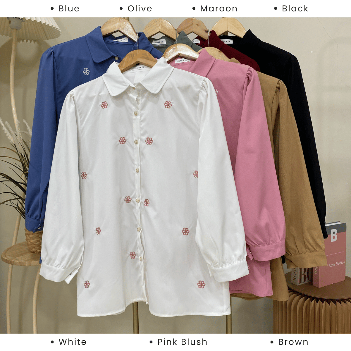 ZUCCA DILLA KEMEJA BERBUTANG PENUH DENGAN SULAMAN - DM251