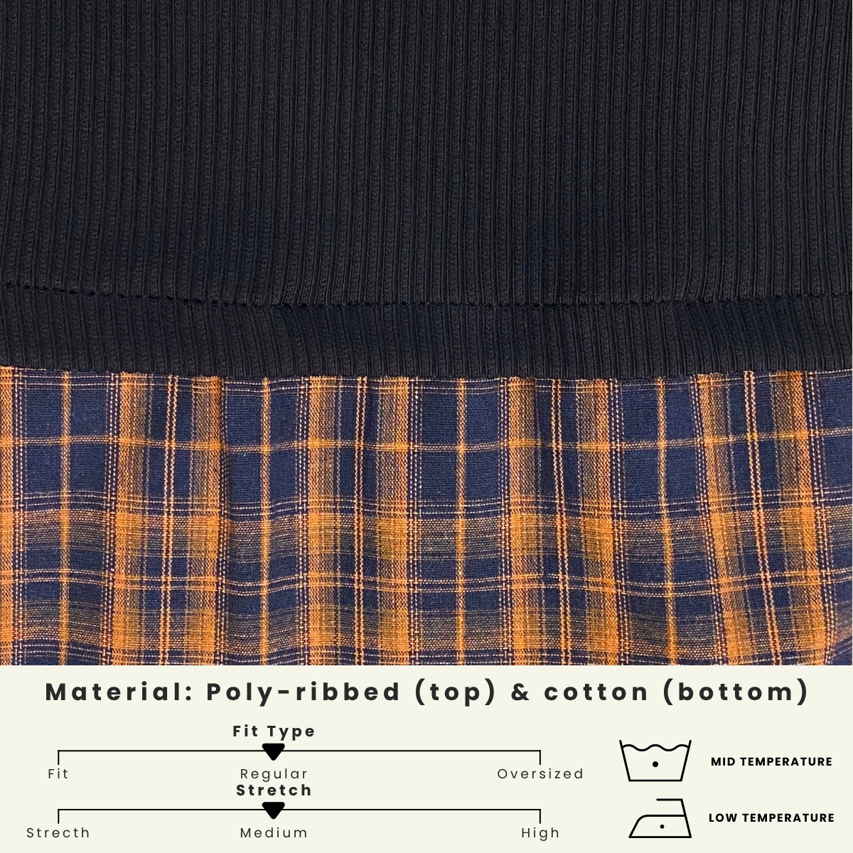 ZUCCA ALEENA BLOUSE PATCHWORK PLAID BERPETAK - DM254