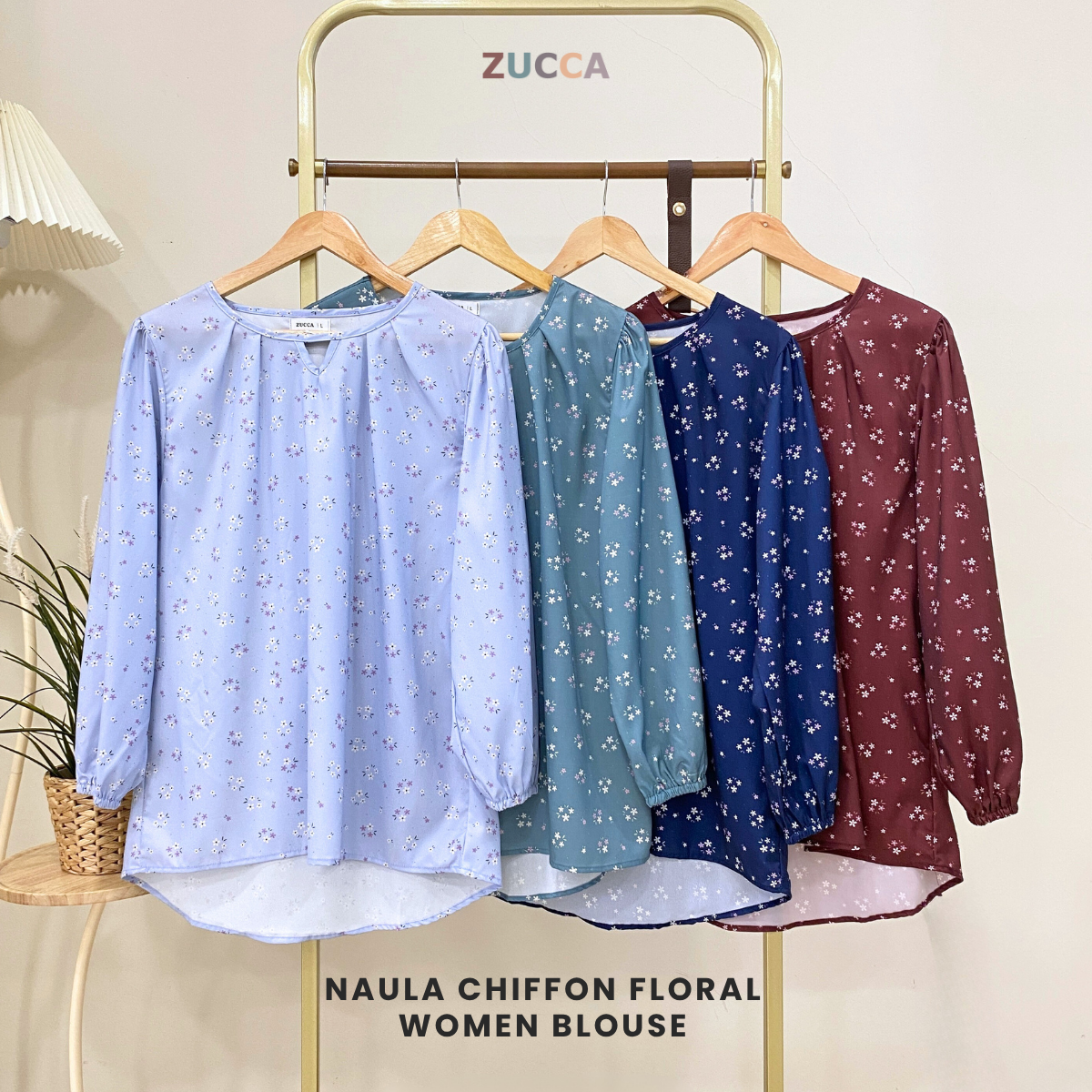 ZUCCA NAULA CHIFFON FLORAL WOMEN BLOUSE - DM256
