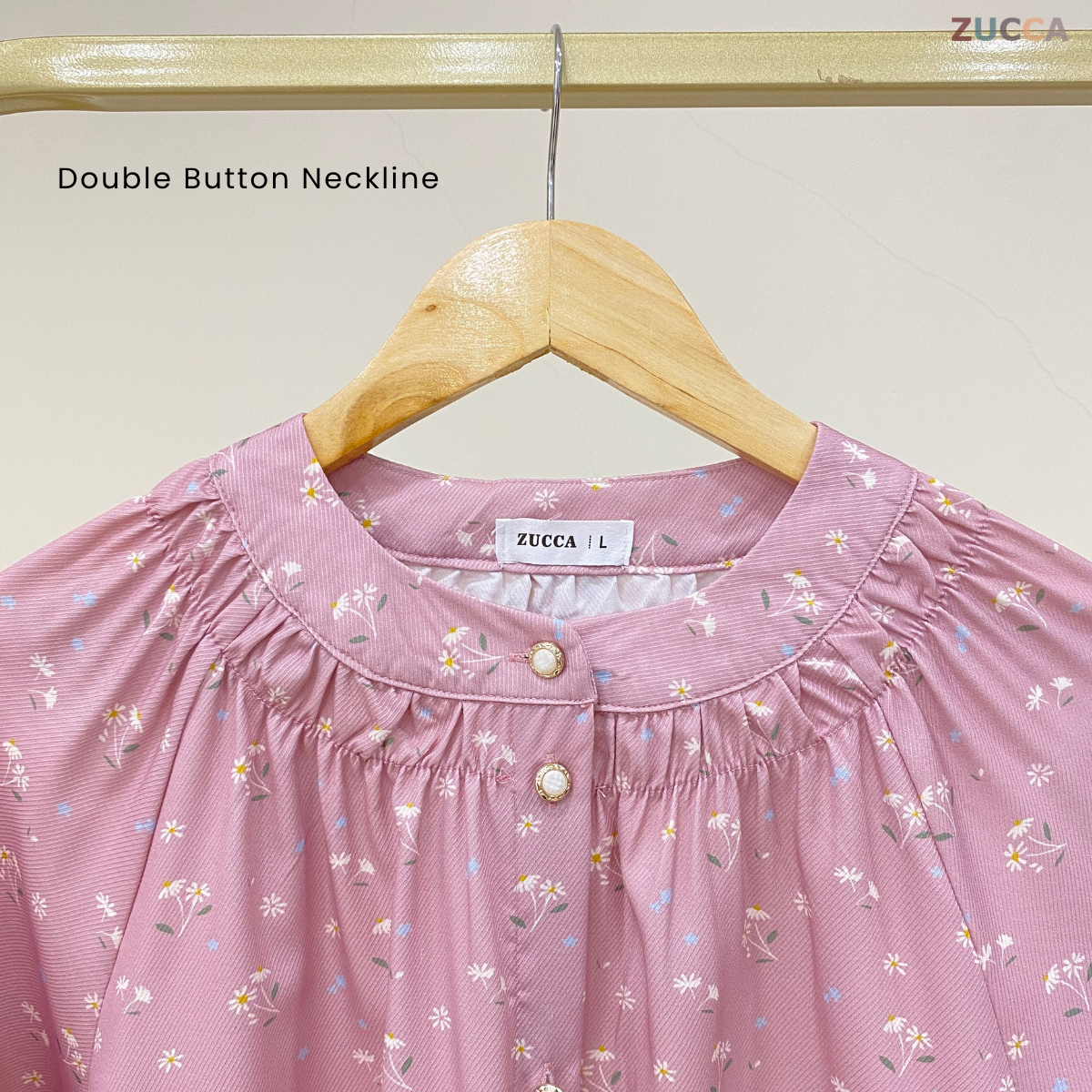 ZUCCA NARA KEMEJA BERCORAK FLORAL BERBUTANG PENUH - DM262GAYA KOREA