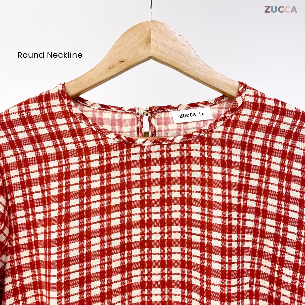 ZUCCA TISHA BLOUS WANITA BERKOTAK LENGAN PANJANG - DM267