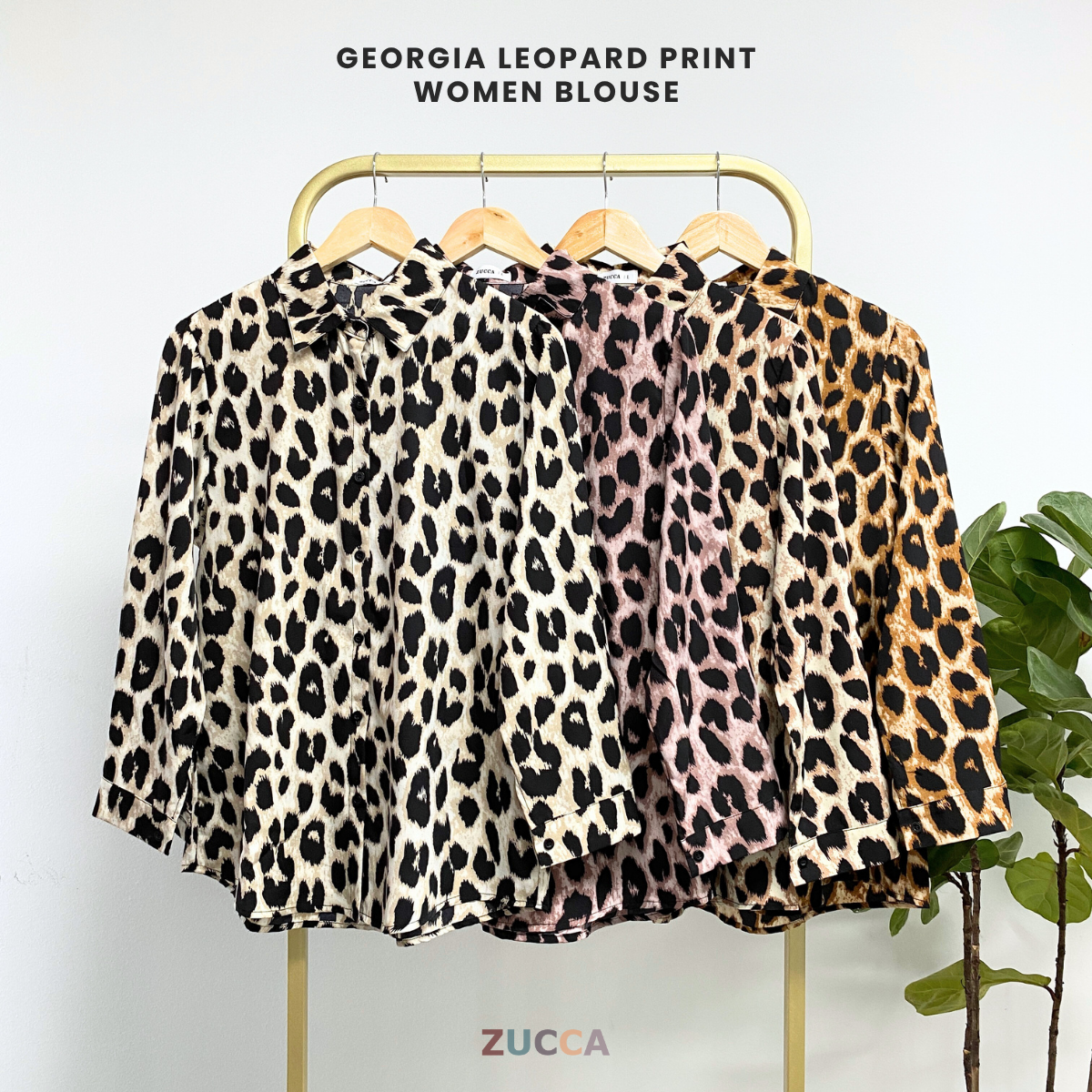 ZUCCA GEORGIA BLOUS WANITA KASUAL BERCORAK - DM270 BAJU LEOPARD