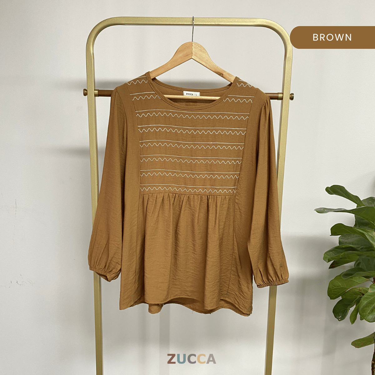 ZUCCA ERZA CASUAL ROUND NECK BLOUSE - DM272