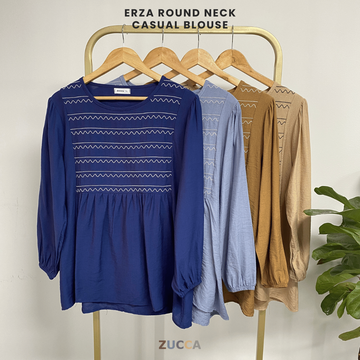 ZUCCA ERZA CASUAL ROUND NECK BLOUSE - DM272