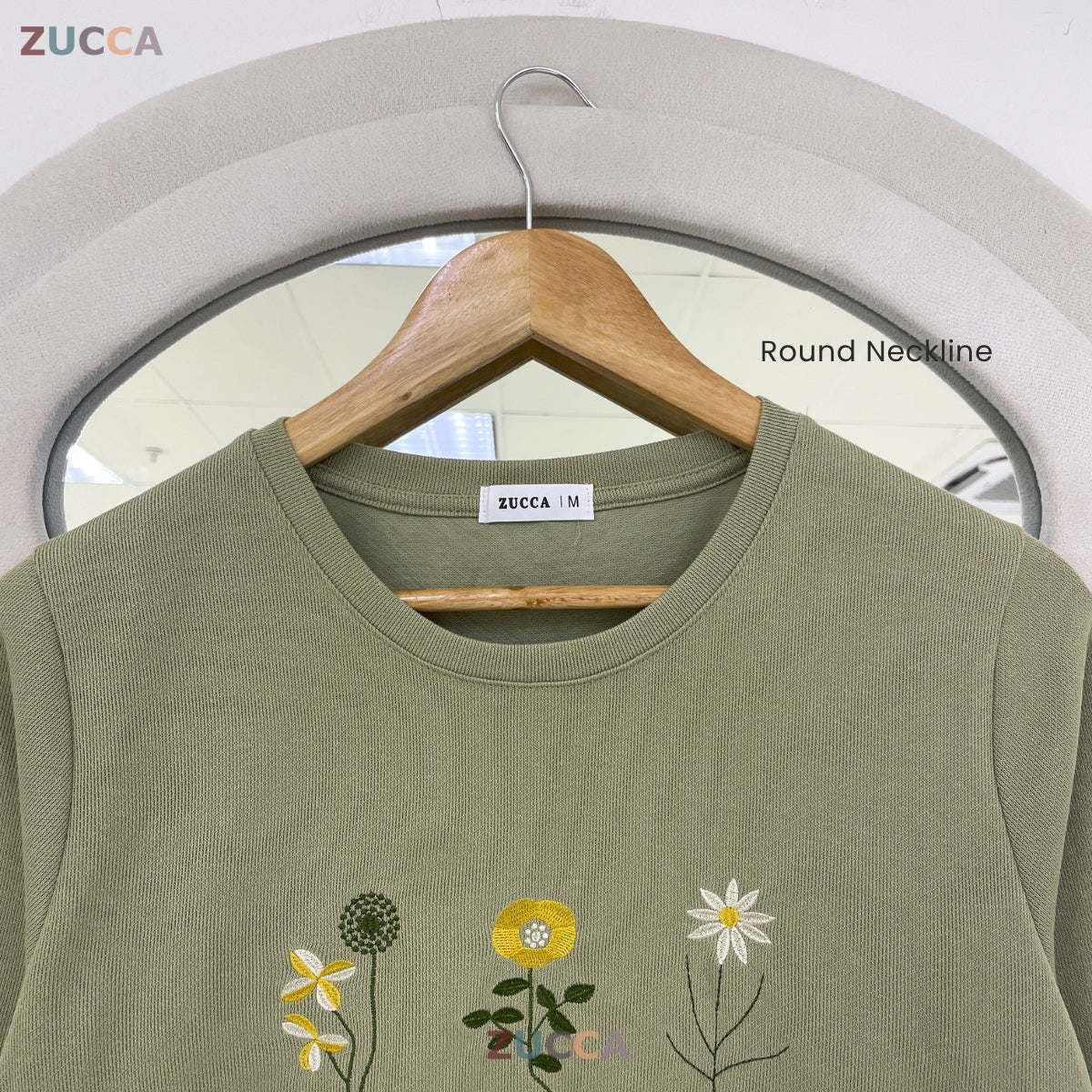 ZUCCA MAXINE BLAUS KASUAL WANITA DENGAN SULAMAN BUNGA - MA247