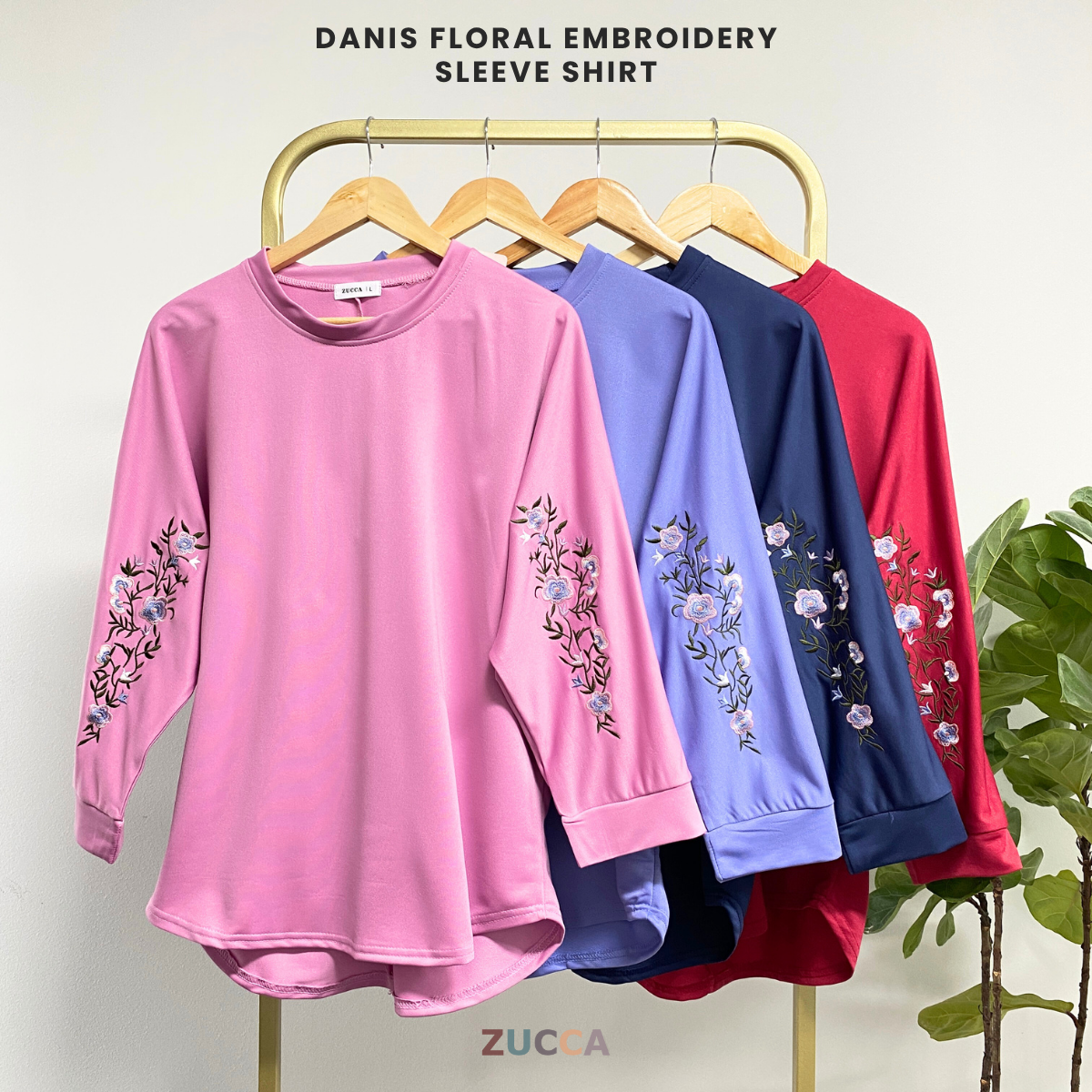 ZUCCA DANIS BAJU KASUAL SULAMAN FLORAL LENGAN PANJANG - DM276 BAJU WANITA