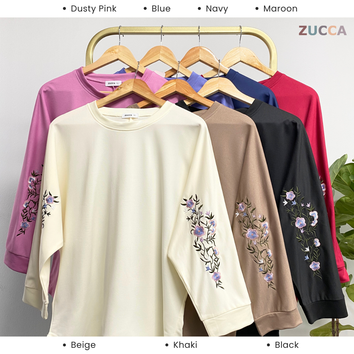 ZUCCA DANIS BAJU KASUAL SULAMAN FLORAL LENGAN PANJANG - DM276 BAJU WANITA