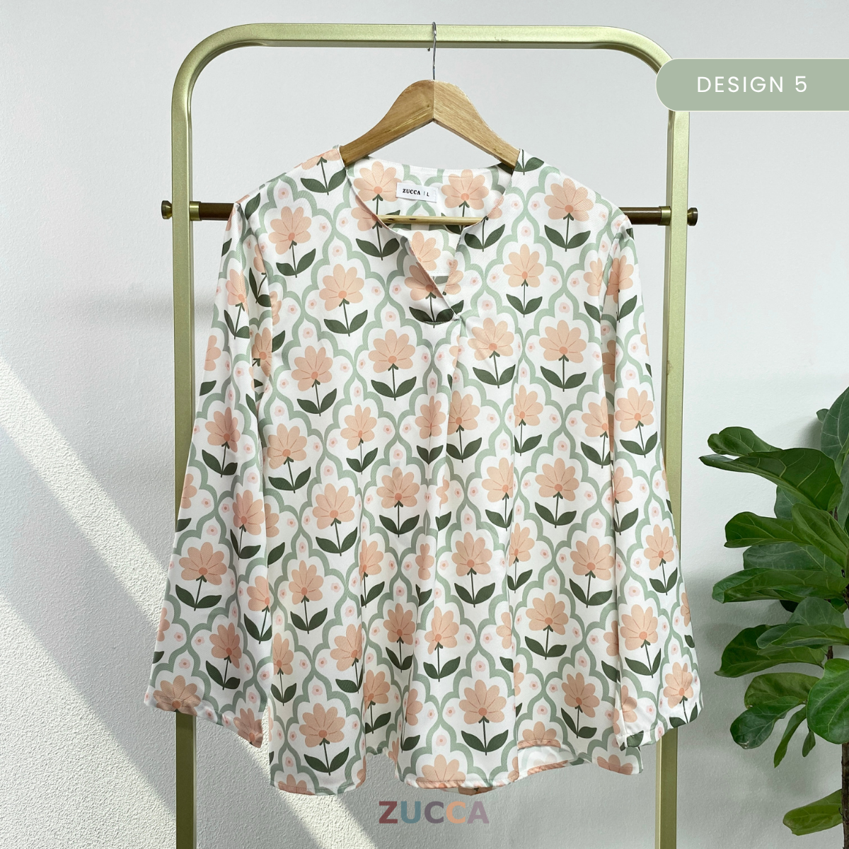 ZUCCA SYAZEE BLAUS WANITA BERCORAK – DM277 POTONGAN MODEN LONGGAR