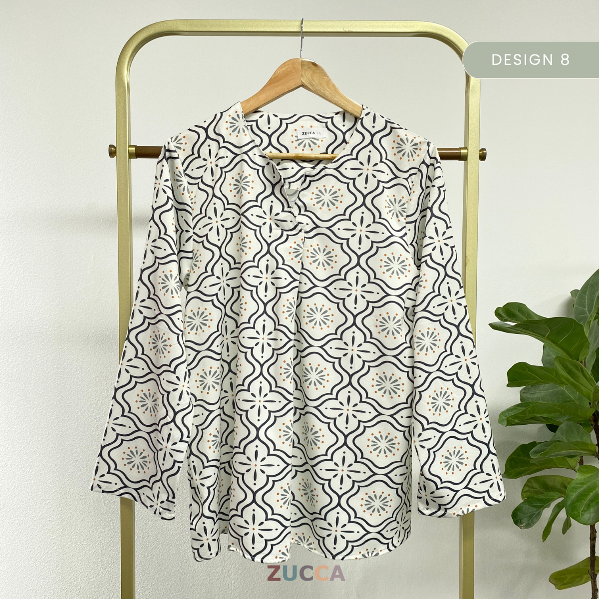 ZUCCA SYAZEE BLAUS WANITA BERCORAK – DM277 POTONGAN MODEN LONGGAR