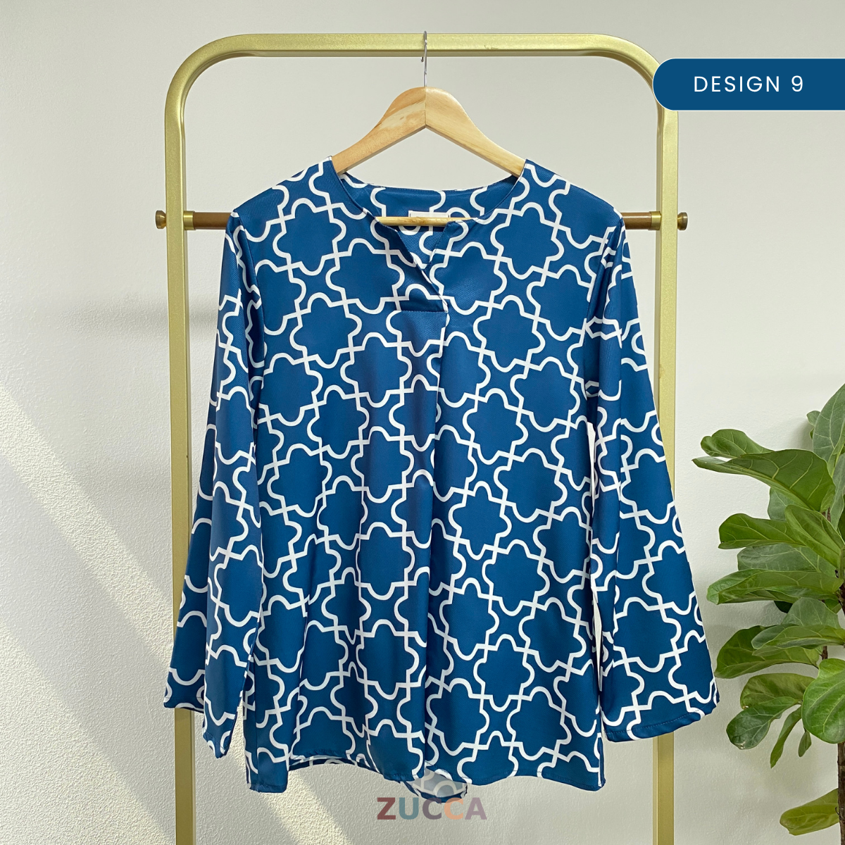 ZUCCA SYAZEE BLAUS WANITA BERCORAK – DM277 POTONGAN MODEN LONGGAR