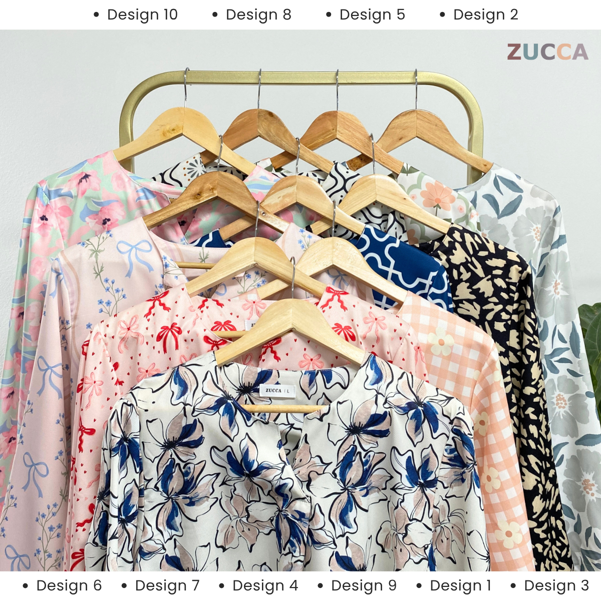 ZUCCA SYAZEE BLAUS WANITA BERCORAK – DM277 POTONGAN MODEN LONGGAR