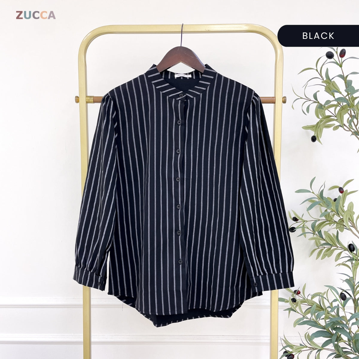 ZUCCA DALILI STRIPE FULL BUTTON BLOUSE COMFY - DM281 KOREAN STYLE Baju Cotton