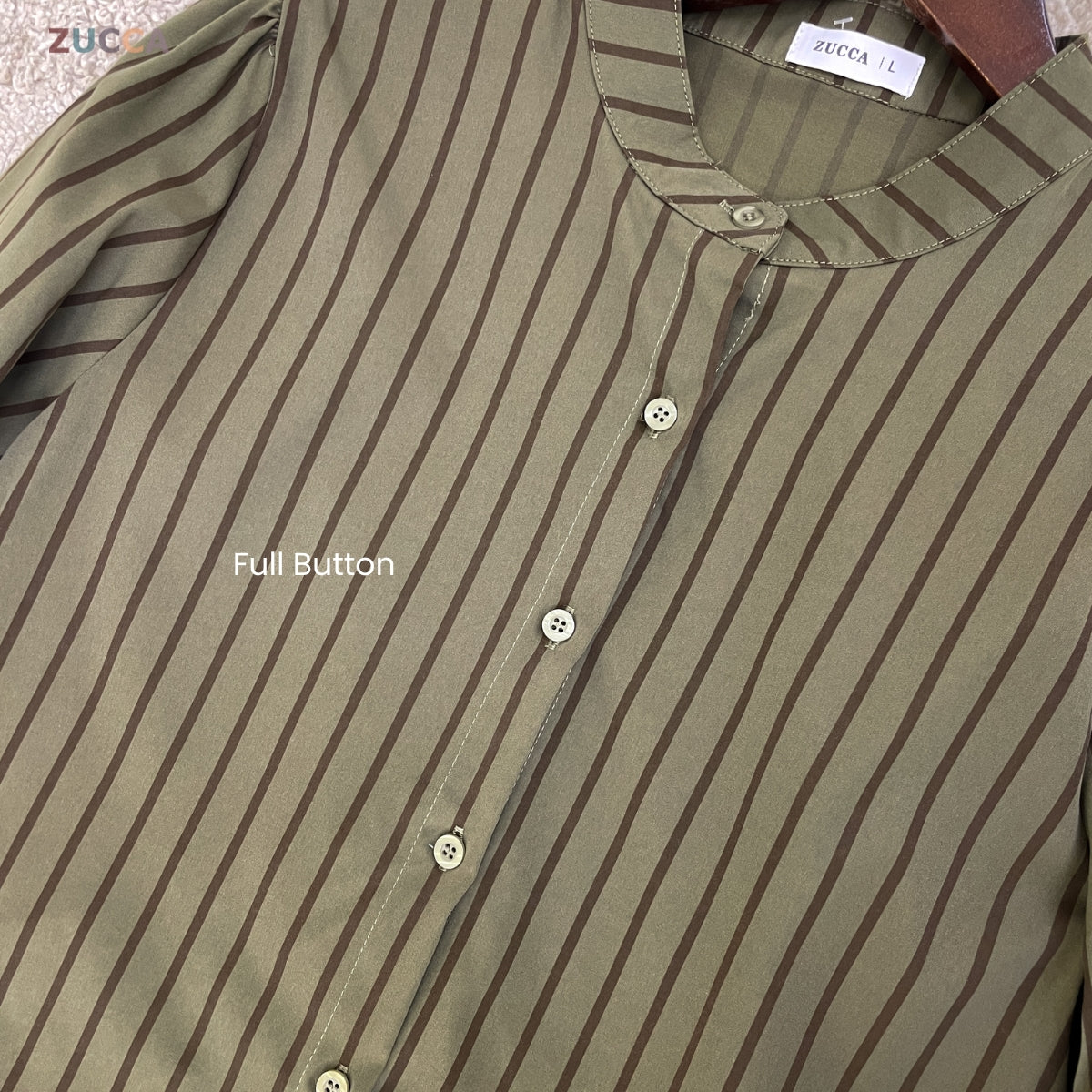 ZUCCA DALILI STRIPE FULL BUTTON BLOUSE COMFY - DM281 KOREAN STYLE Baju Cotton