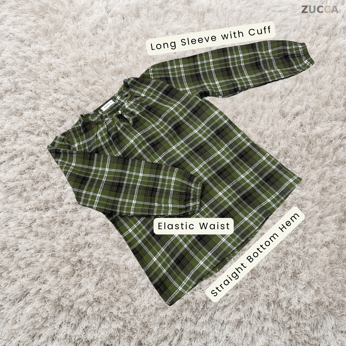 ZUCCA NANCY BLAUS WANITA KASUAL CORAK PLAID - DM282