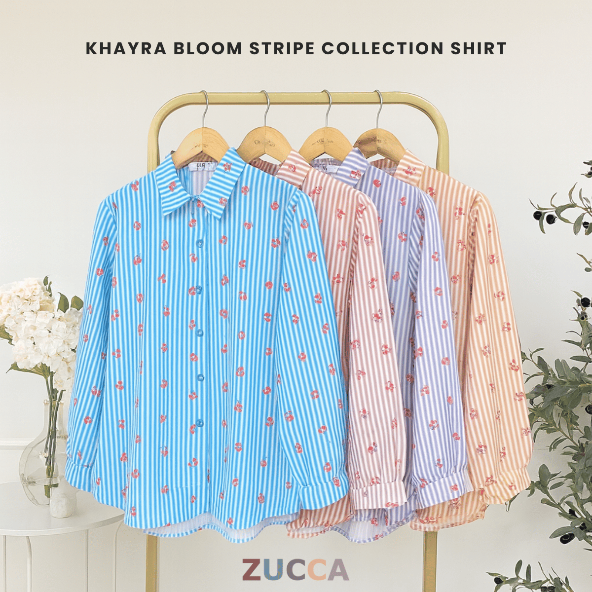 ZUCCA KHAYRA BLOOM STRIPE COLLECTION SHIRT-DM289