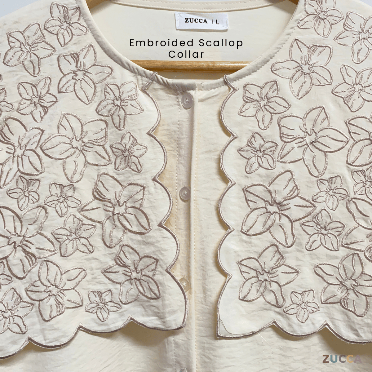 ZUCCA MAWAR FLORAL EMBROIDERY BLOUSE - DM291