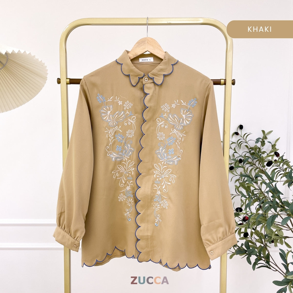 ZUCCA SELENA MODEST SCALLOP EDGE CASUAL BLOUSE - DM295