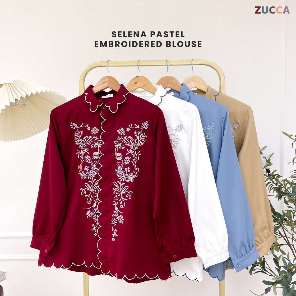 ZUCCA SELENA MODEST SCALLOP EDGE CASUAL BLOUSE - DM295