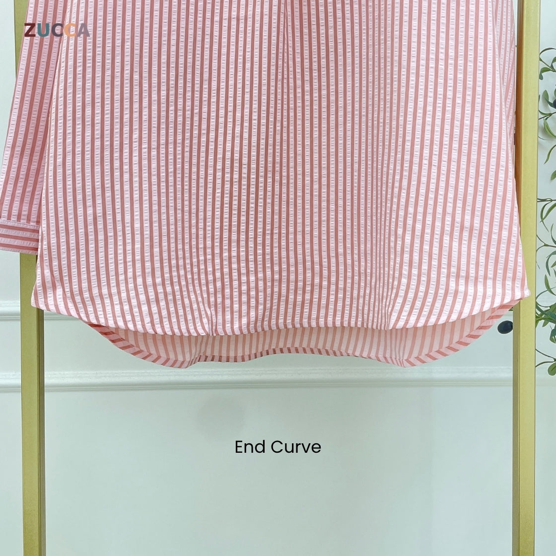 ZUCCA ELVIANA STRIPE TEXTURED BLOUSE-DM300