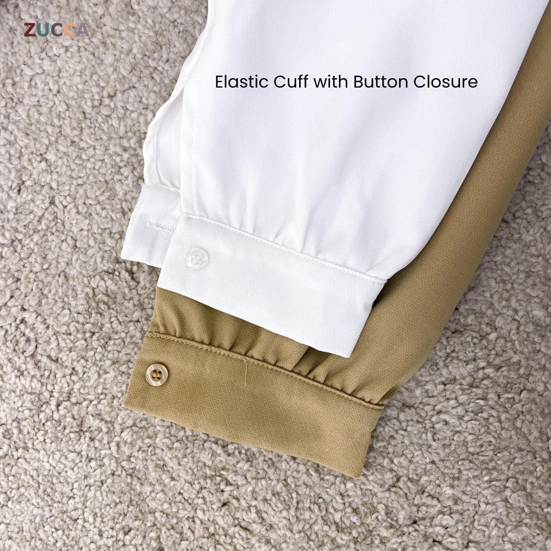 ZUCCA SELENA MODEST SCALLOP EDGE CASUAL BLOUSE - DM295