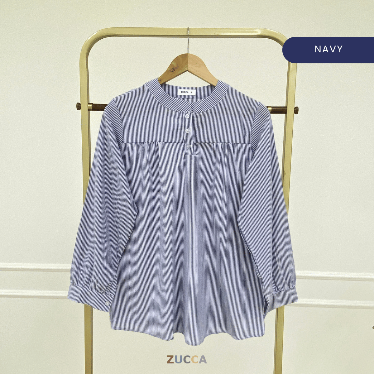 ZUCCA ELVINA MODEST STRIPES LUXE-DM299 Tops Shirts