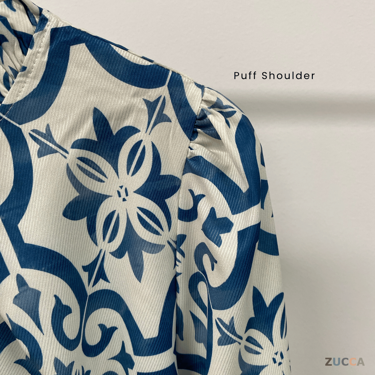 ZUCCA IWANA PRINTED RUFFLE NECK BLOUSE - DM303