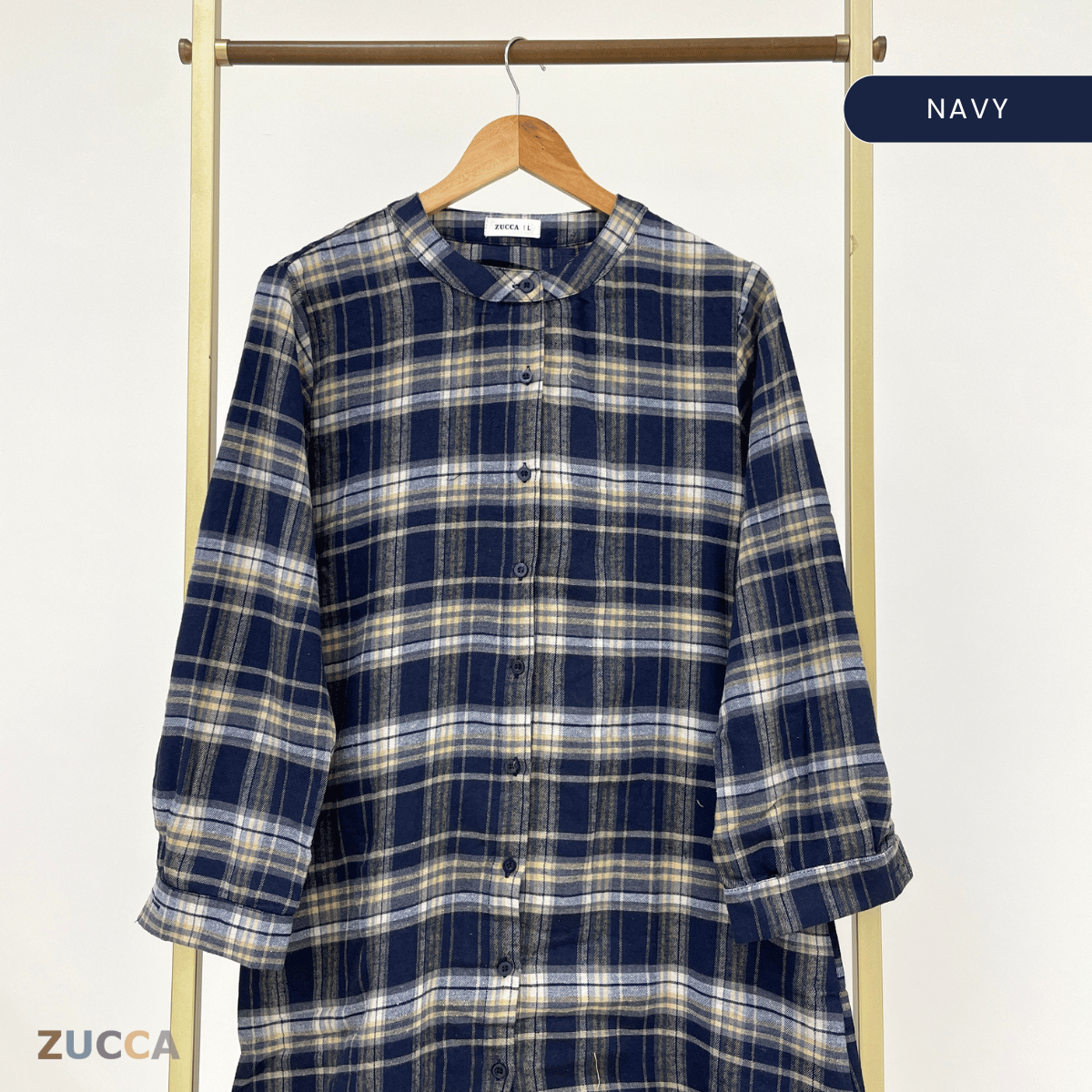 ZUCCA ARNIE VINTAGE CHECKERED LONG SHIRT-DM305 SHIRT