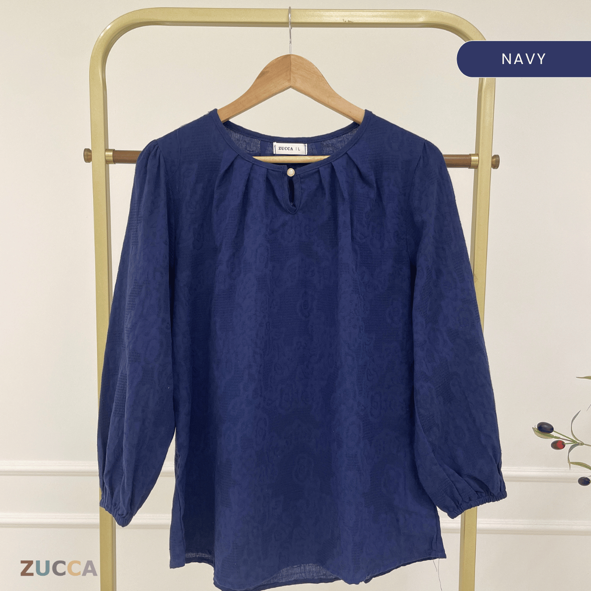 ZUCCA QAIRINA MODEST JACQUARD BLOUSE-DM308 Tops