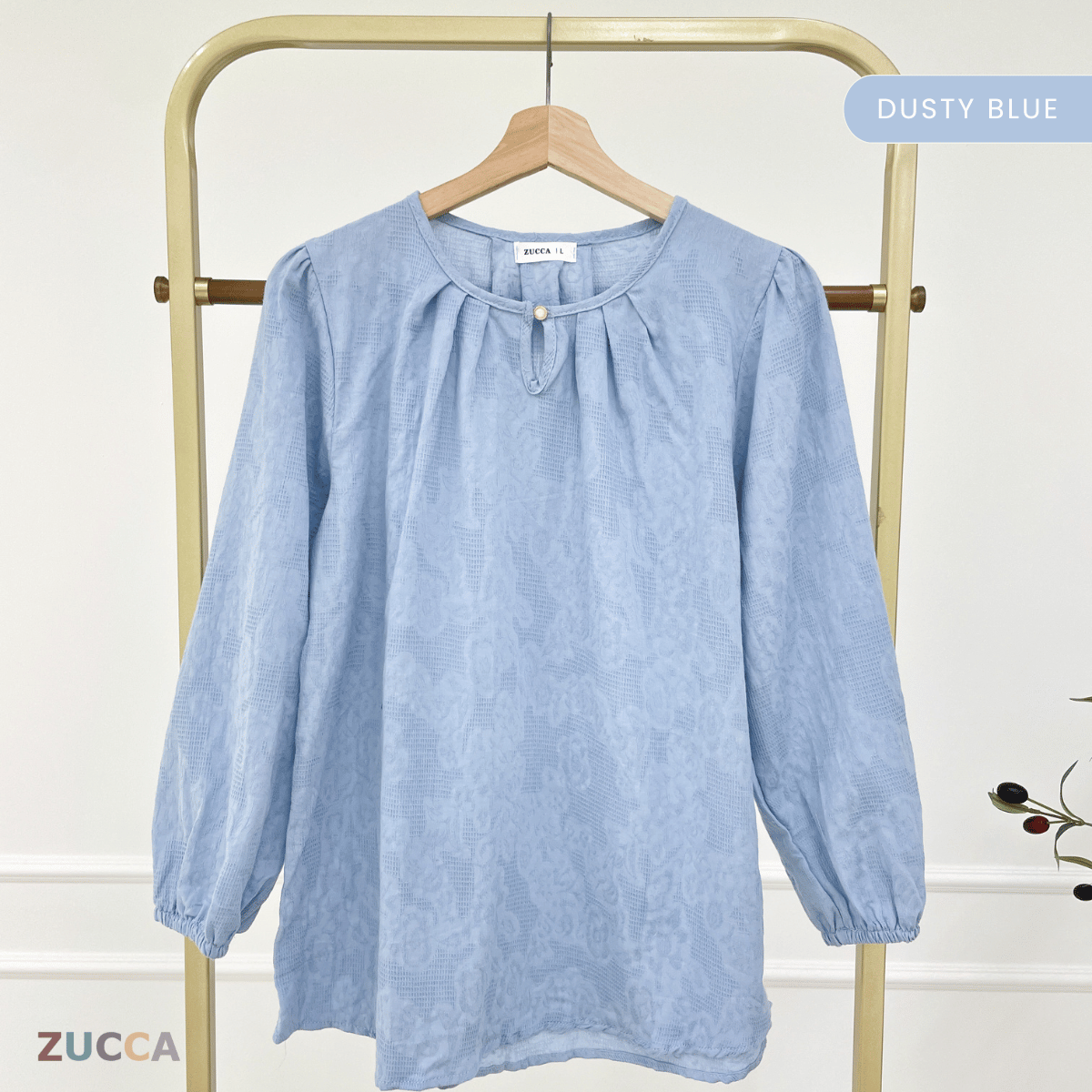 ZUCCA QAIRINA MODEST JACQUARD BLOUSE-DM308 Tops