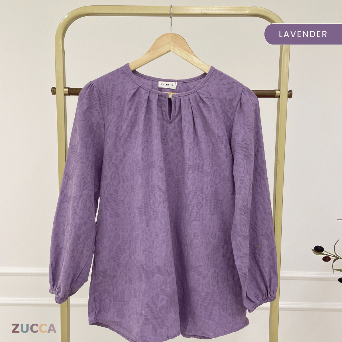 ZUCCA QAIRINA MODEST JACQUARD BLOUSE-DM308 Tops