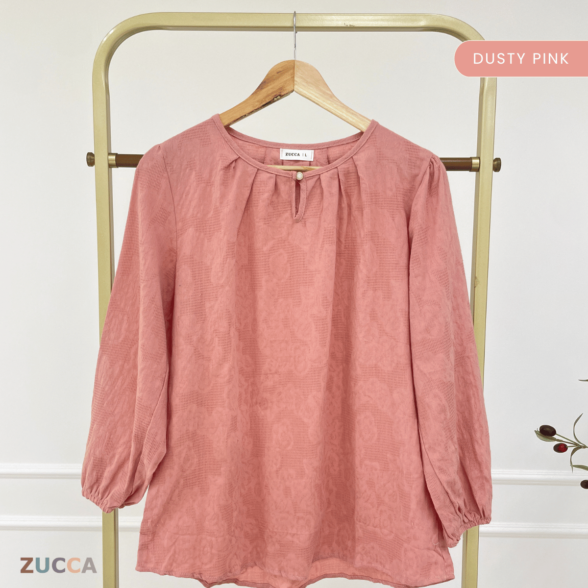 ZUCCA QAIRINA MODEST JACQUARD BLOUSE-DM308 Tops