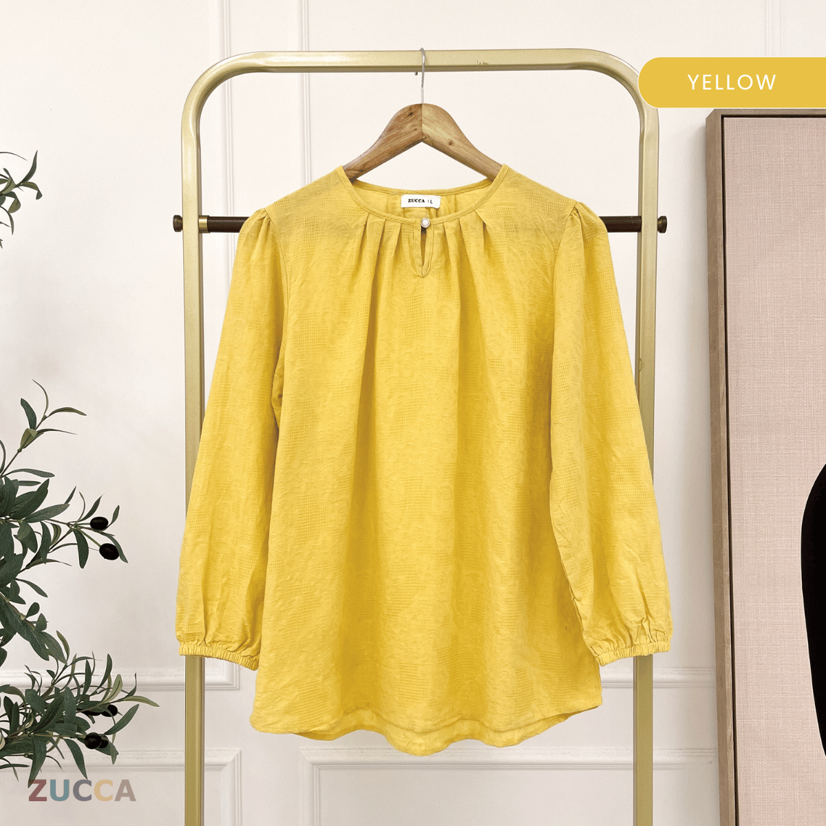 ZUCCA QAIRINA MODEST JACQUARD BLOUSE-DM308 Tops