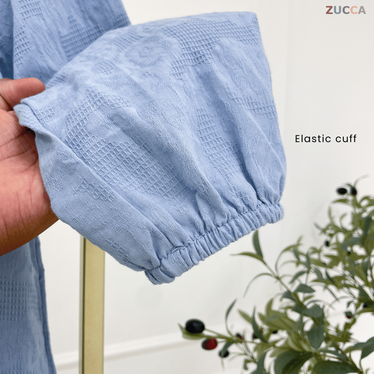 ZUCCA QAIRINA MODEST JACQUARD BLOUSE-DM308 Tops