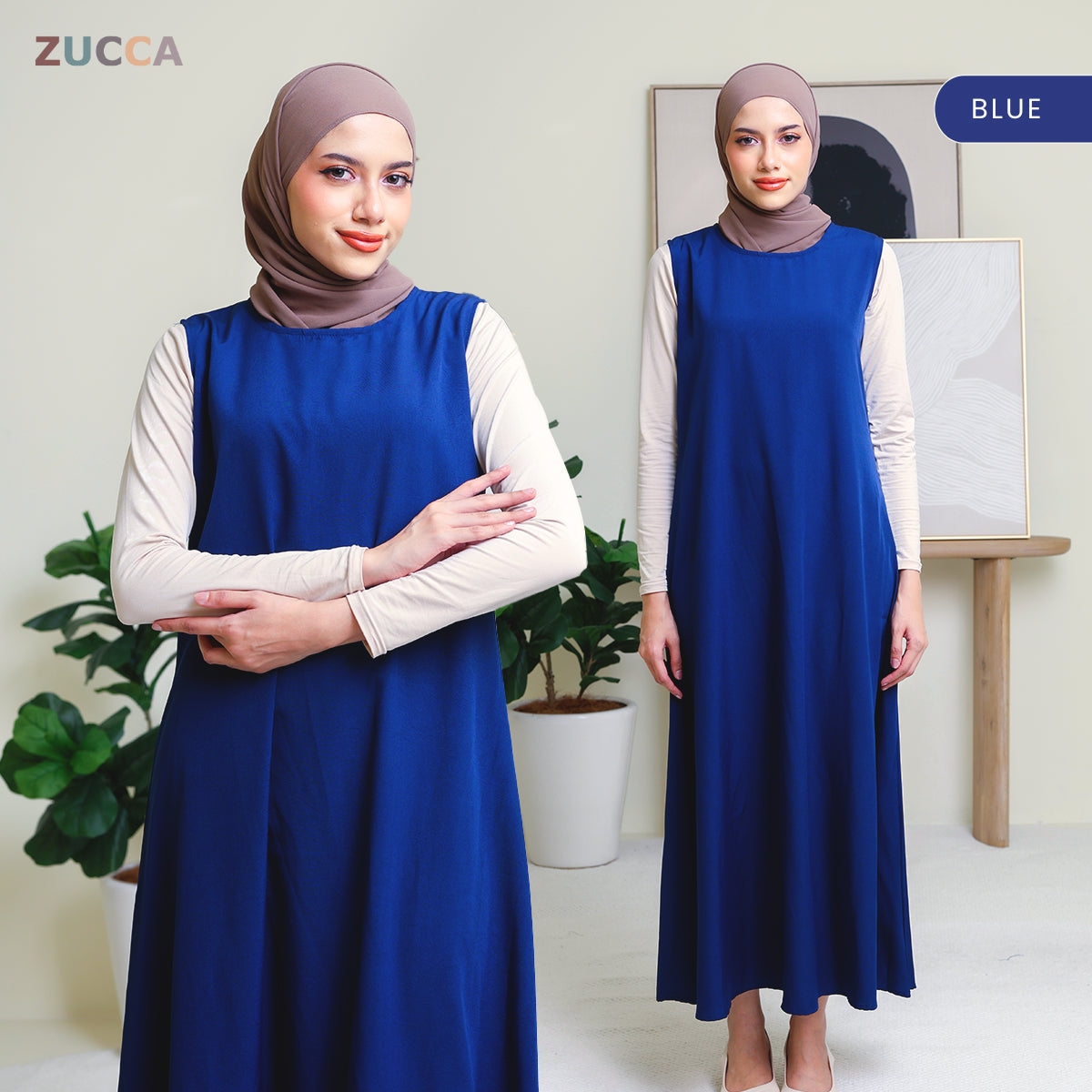 ZUCCA ARIELLA SLEEVELESS MODEST DRESS -DM311