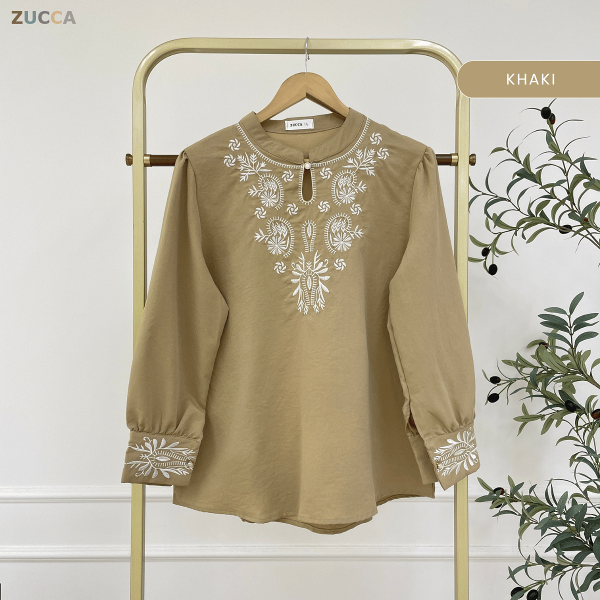 ZUCCA AZARIA KASUAL WOMEN EMBROIDERED STITCH BLOUSE - DM317