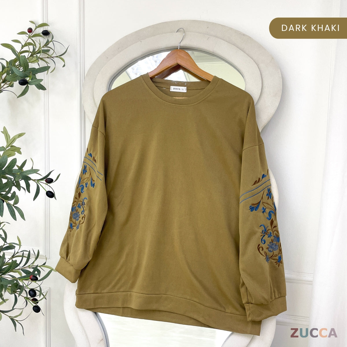 ZUCCA NELINA MODEST EMBROIDERED LONG SLEEVE WOMEN TOP - DM327