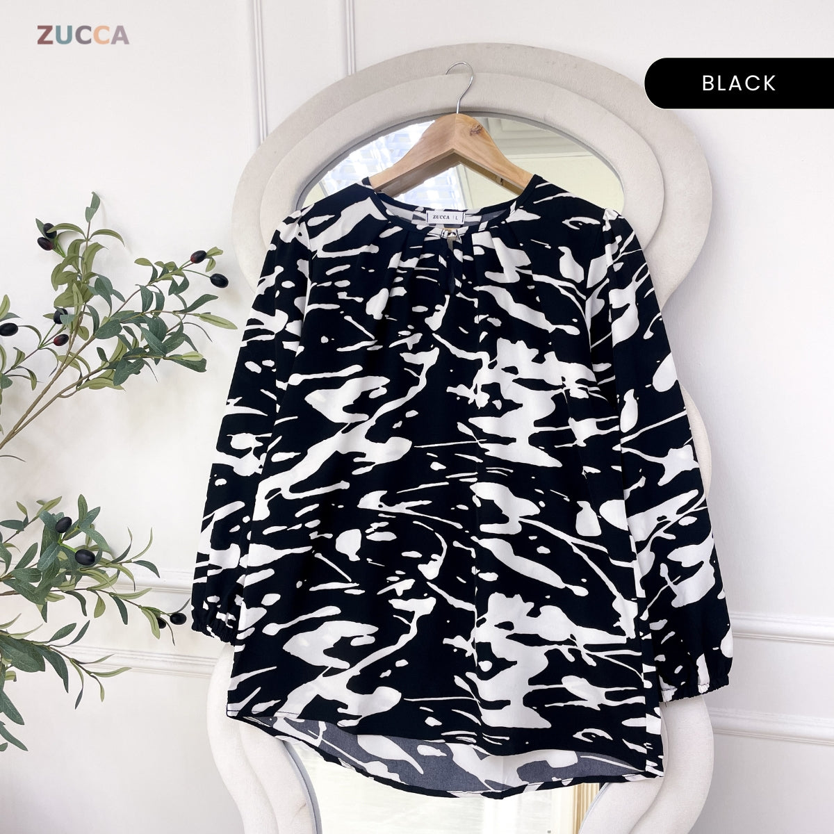 ZUCCA ZARELA WOMEN BLOUSE CASUAL PRINTED BLOUSE WANITA - DM330