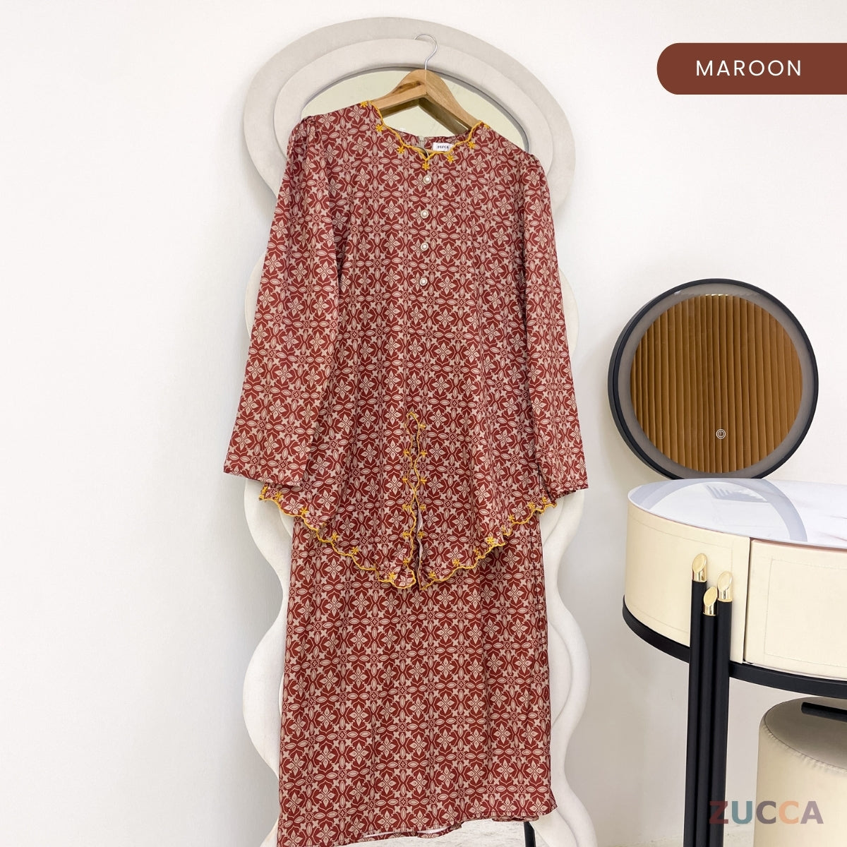 ZUCCA ROZITA KURUNG MODEST FLORAL PRINT SCALLOP EMBROIDERY - DMRAYA001