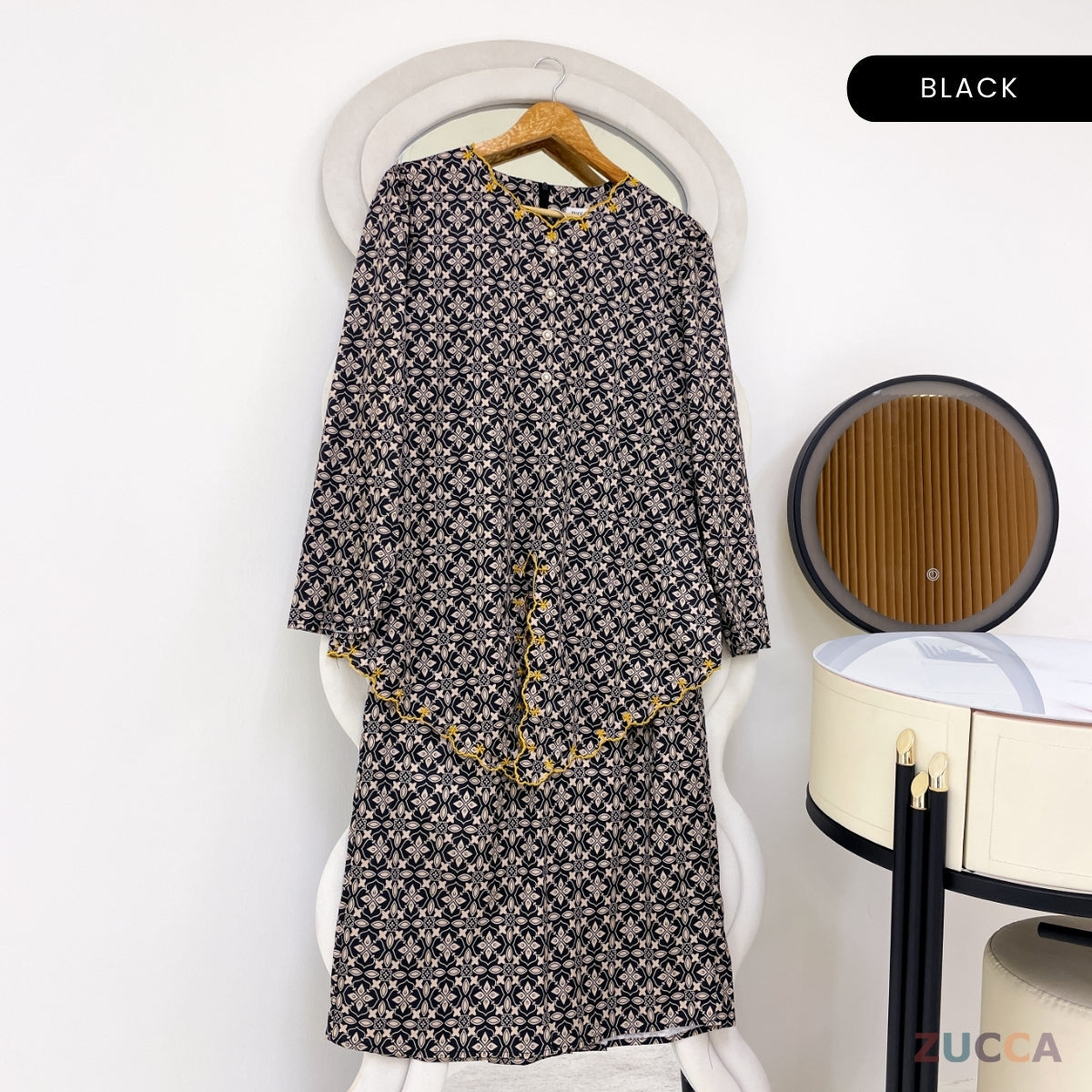 ZUCCA ROZITA KURUNG MODEST FLORAL PRINT SCALLOP EMBROIDERY - DMRAYA001