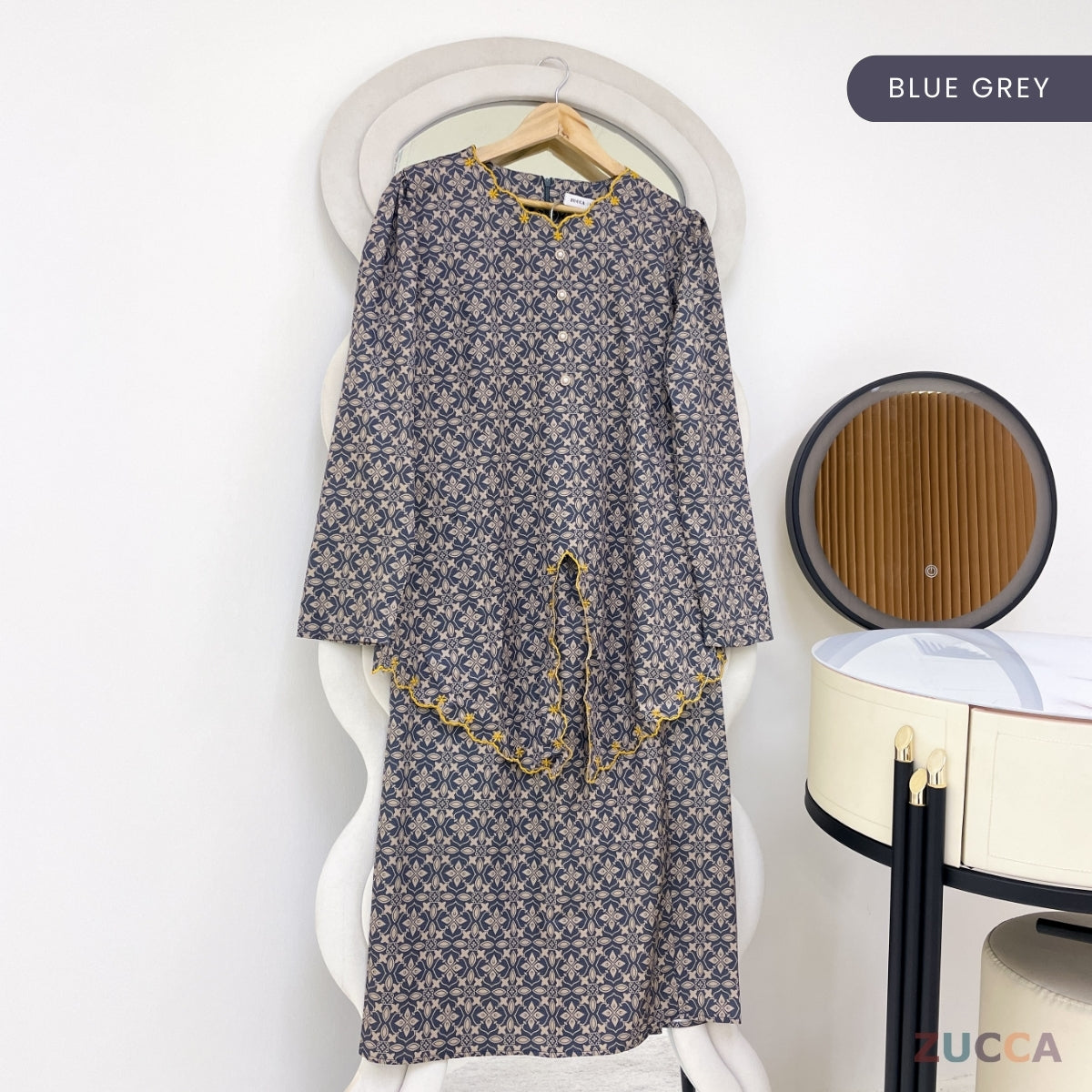 ZUCCA ROZITA KURUNG MODEST FLORAL PRINT SCALLOP EMBROIDERY - DMRAYA001