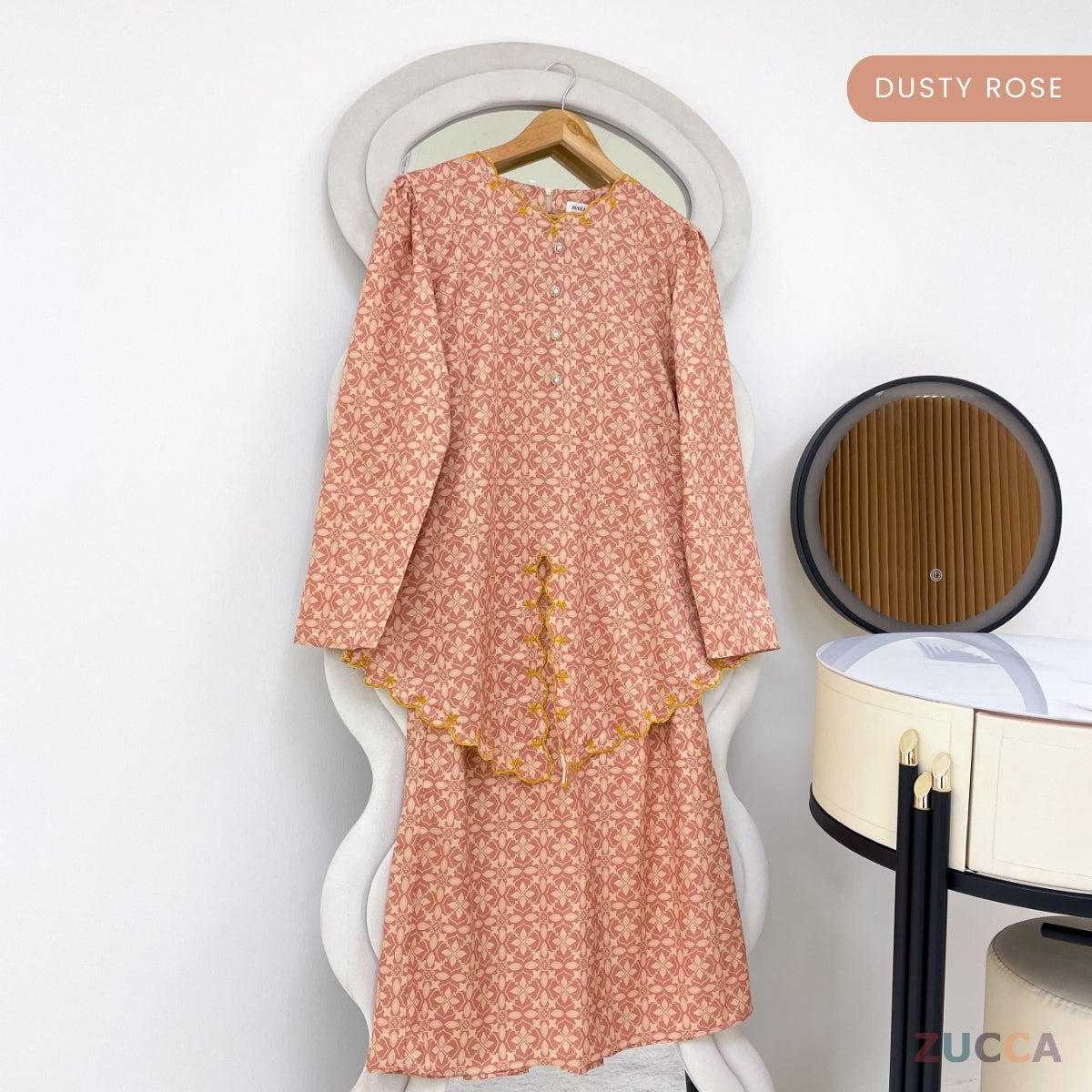 ZUCCA ROZITA KURUNG MODEST FLORAL PRINT SCALLOP EMBROIDERY - DMRAYA001