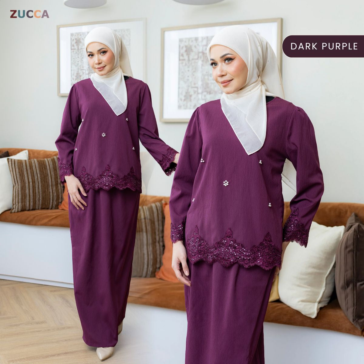 ZUCCA GINAH KURUNG KEDAH MODERN EMBROIDERED - DMRAYA003