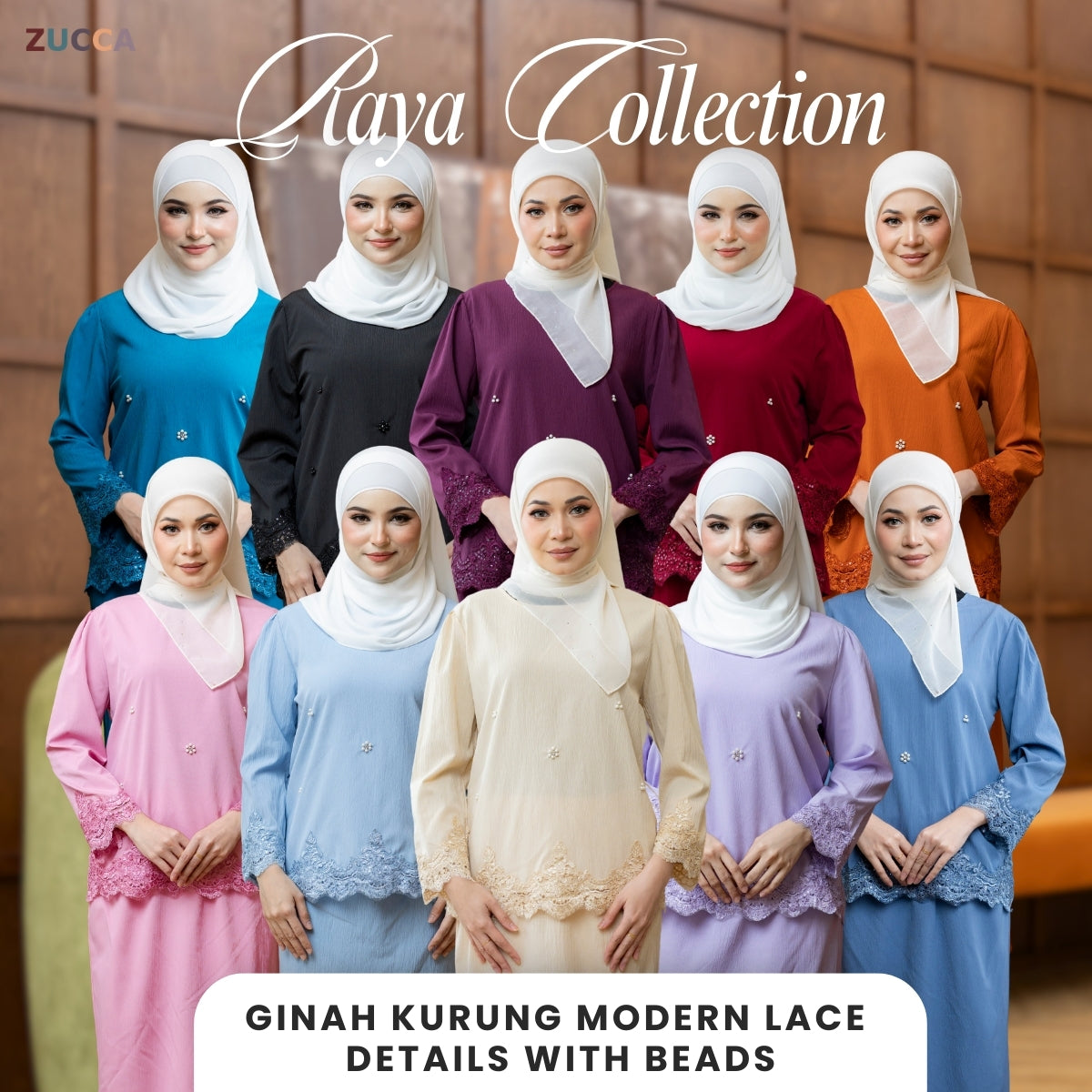 ZUCCA GINAH KURUNG KEDAH MODERN EMBROIDERED - DMRAYA003